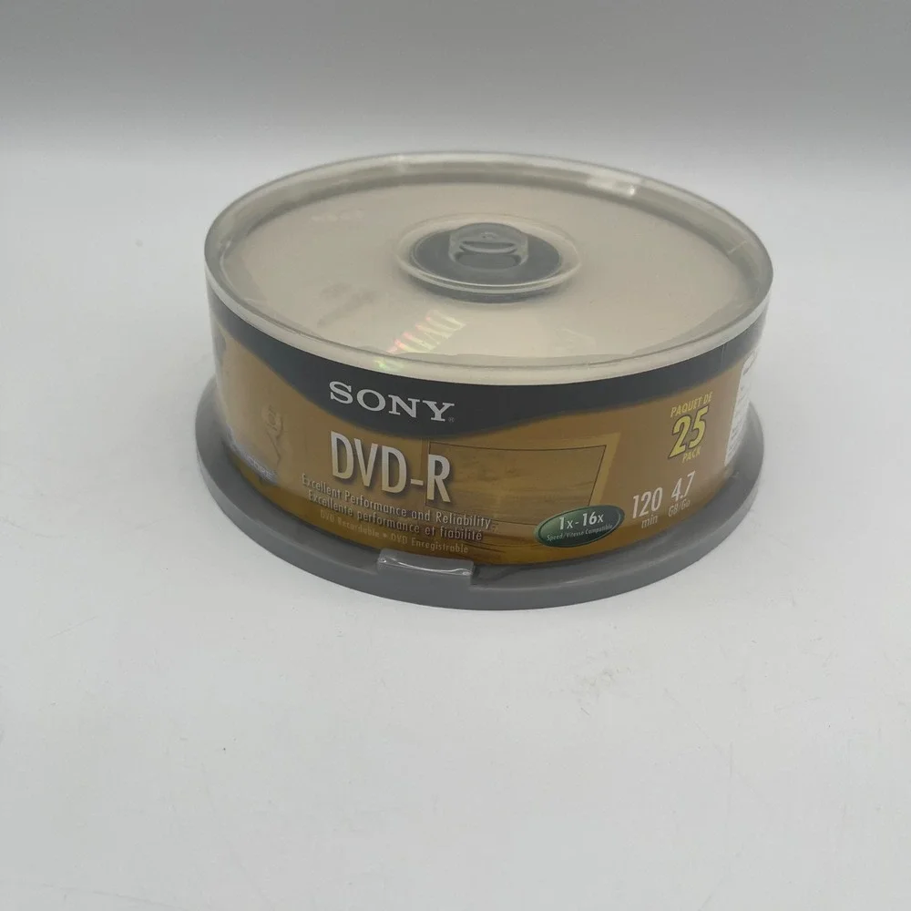Sony DVD-R 4.7GB 120min 1x-16x AccuCORE‎ Recordable Media 25 Pack Spindle NEW